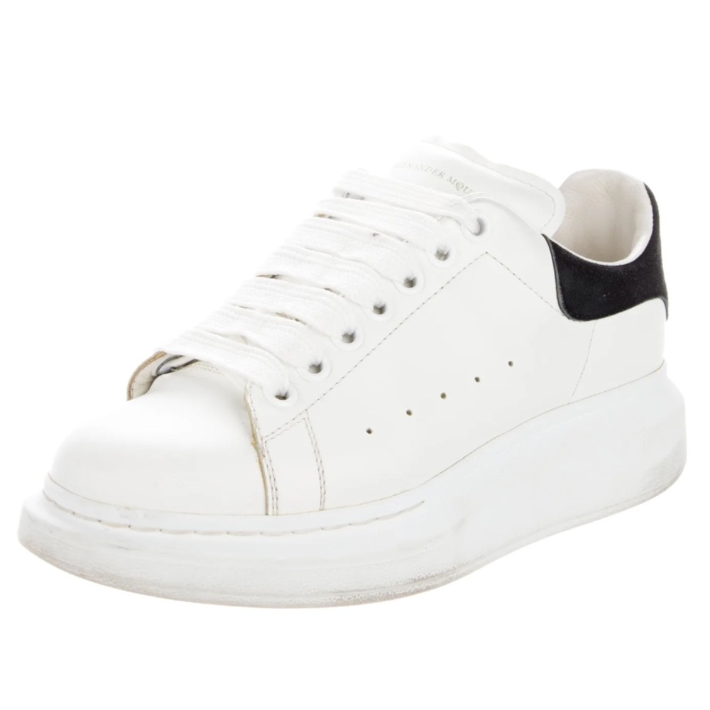 ALEXANDER MCQUEEN Leather Colorblock Pattern Sneakers 🤍❤️‍🔥